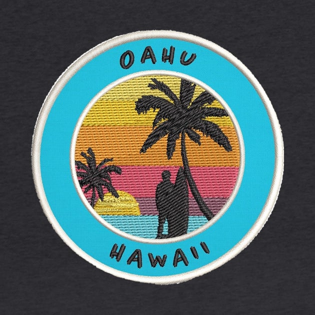 Oahu Hawaii Patch by HaleiwaNorthShoreSign